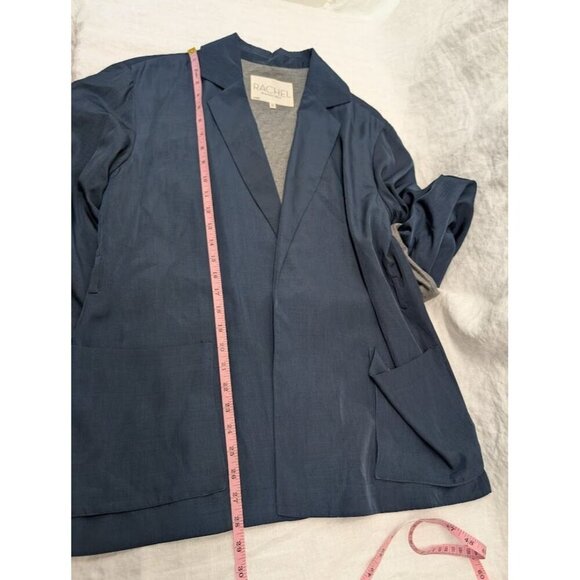 Rachel Roy women's size 10 Navy Blue blazer, soft silky, casual, comfort - Picture 10 of 10